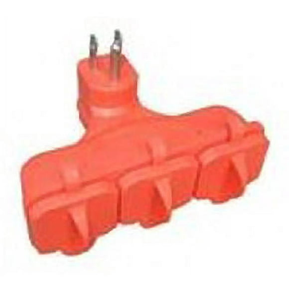 Master Electrician Orange 3 Outlet Heavy Duty Grounded Outdoor Adapter, Each