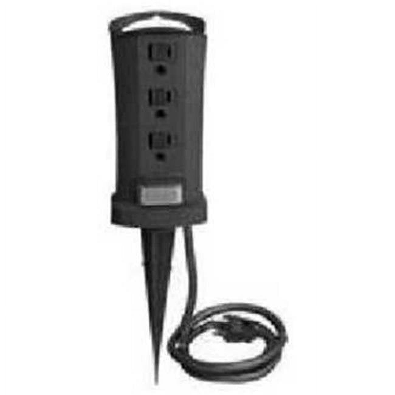 Green Outdoor Yard Stake Power Strip with 6-Ft Cord