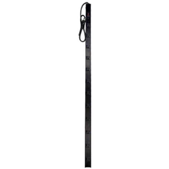 Master Electrician PS-122-4-R3 Black 12 Outlet Metal Power Stick