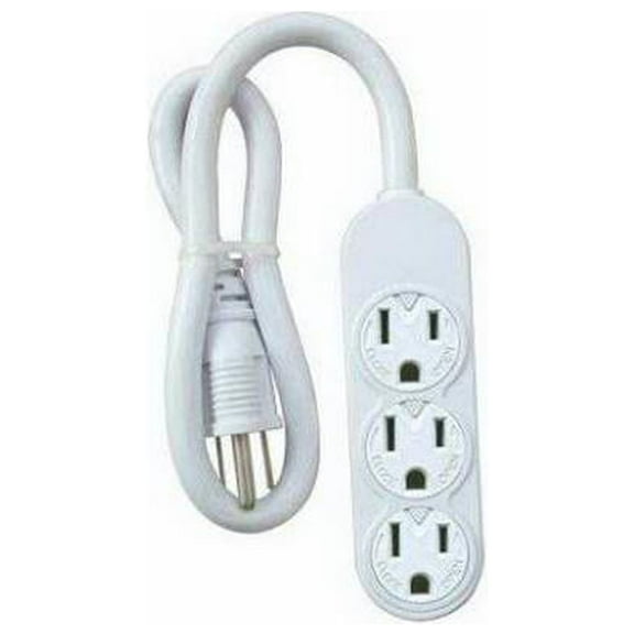 Master Electrician PS-304 White Mini 3-Outlet Power Strip - Quantity 12