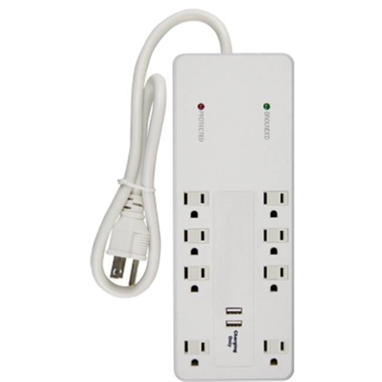 Master Electrician PS-823F-2A Surge Protector, 8-Outlet, White - Quantity 1