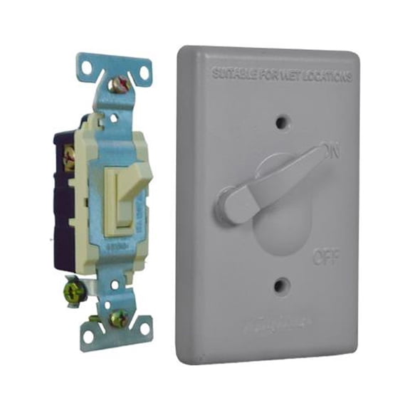 Master Electrician TSS101 Weatherproof Cover With 3-Way Switch, Single Gang, Gray - Quantity 20