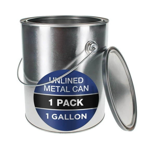 Master Elite 1 Gallon Unlined Empty Metal Paint Can Bucket with Lid, Bail Handle - Triple Tight Seal, 128 fl. oz. Steel Coating Storage Container Tin - Store Leftover Oil-Based Paint, Automotive, Art