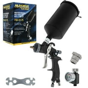 Master Elite High Performance PRO-33 Series HVLP Spray Gun with 2.0mm Tip and Air Pressure Regulator Gauge, MPS Cup Adapter - Auto Paint 2K Primers, Metal Flake, Gel Coat, Industrial Coatings