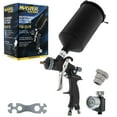 thumbnail image 1 of Master Elite High Performance PRO-33 Series HVLP Spray Gun with 2.0mm Tip and Air Pressure Regulator Gauge, MPS Cup Adapter - Automotive Paint, 2K Primers, Thick Enamels, Industrial Coatings, 1 of 5
