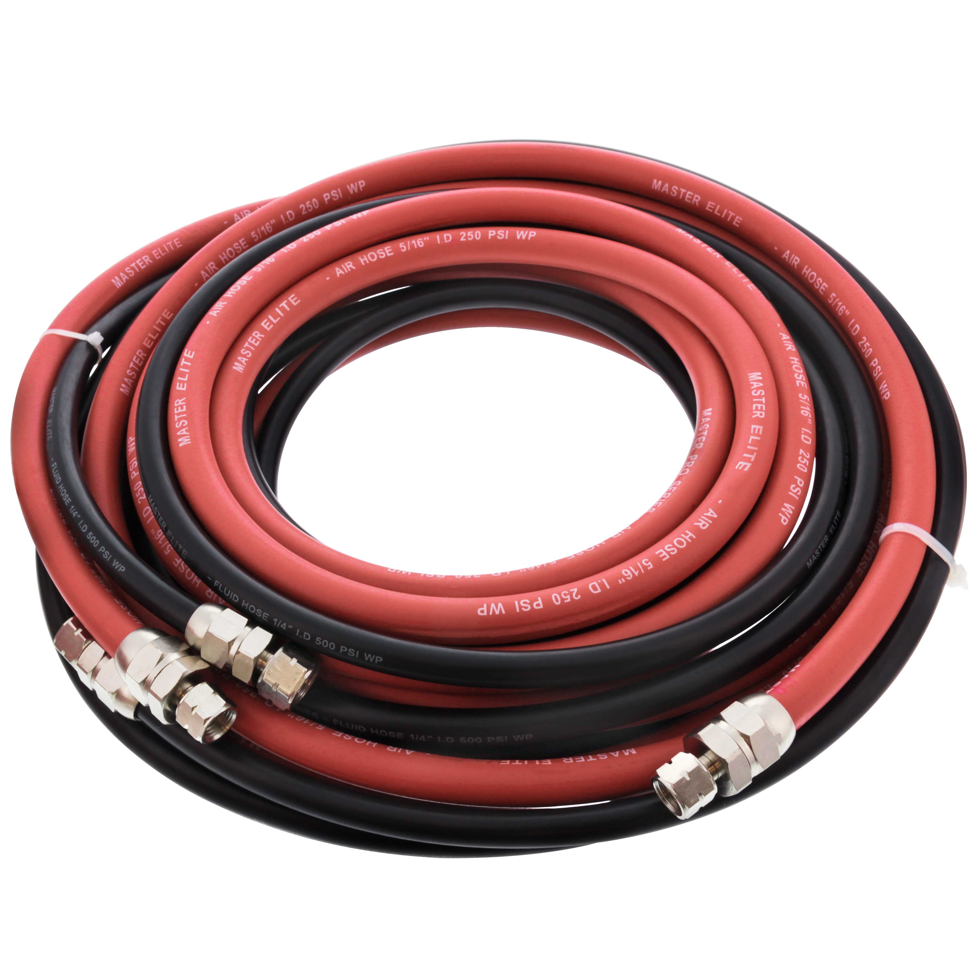 Master Elite Series 25 Foot Air and Fluid Hose Assembly Set with