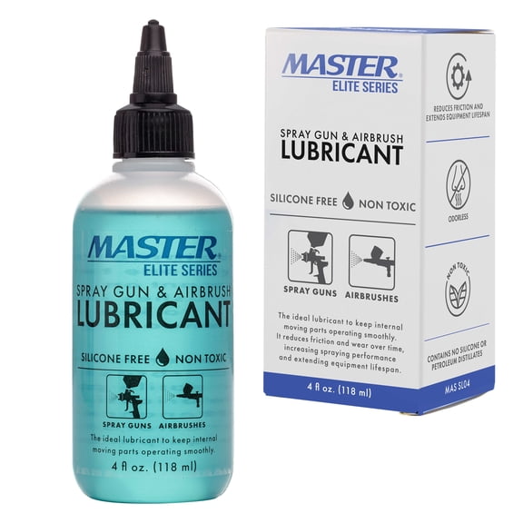 Master Elite Series Spray Gun and Airbrush Lubricant, 4 Ounce - Ideal Lube for Increased Spraying Performance, Smoother Trigger Action, Reduced Needle Friction & Wear, Paint Build-Up, Tip Clogging
