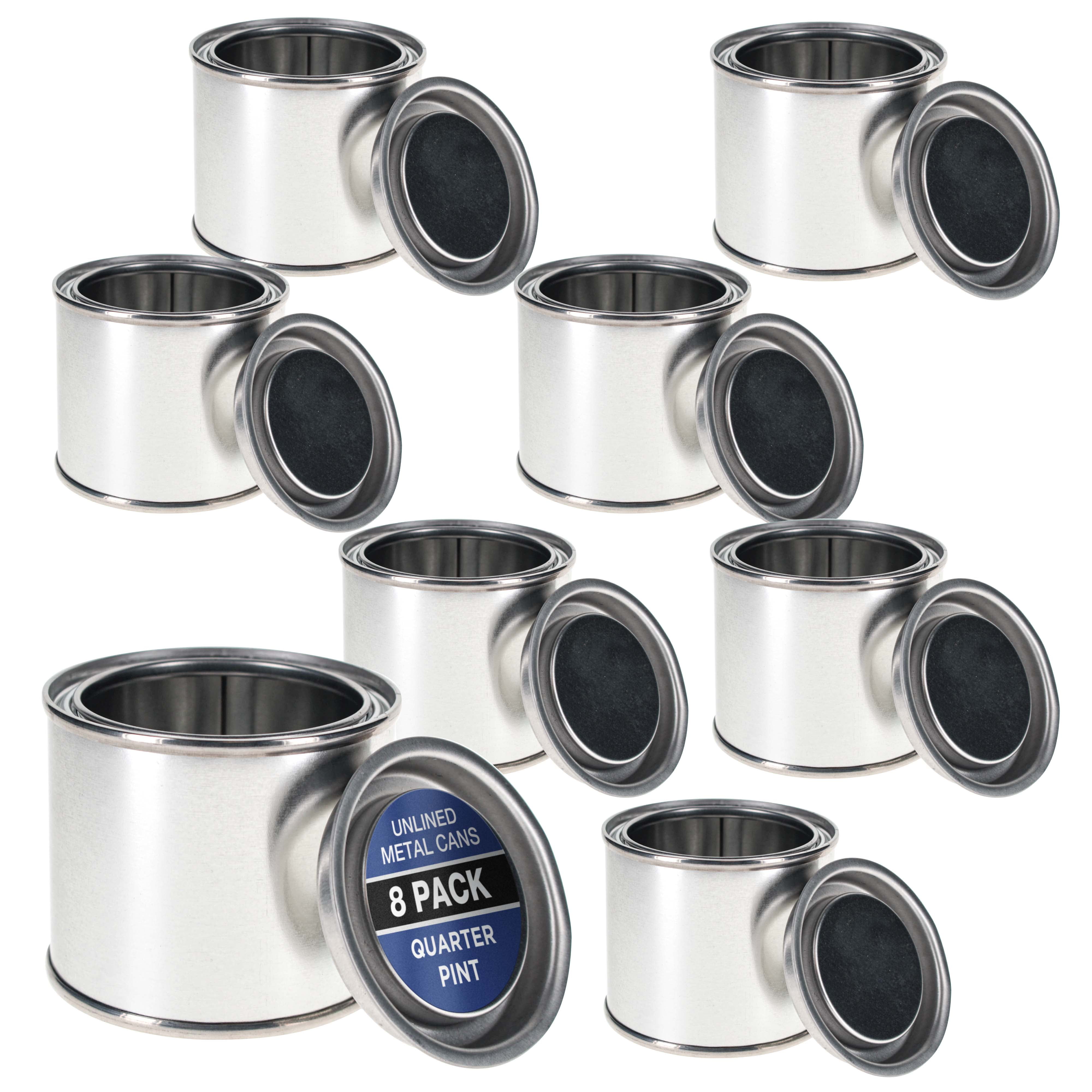 DIY Project Containers Empty Metal Paint Cans With Lids - 1/2 Pint Size, 2 Pack For Crafts & Storage Half Pint Storage Tins