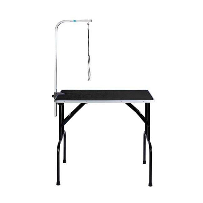 Black PVC Folding Dog Grooming Table with Arm