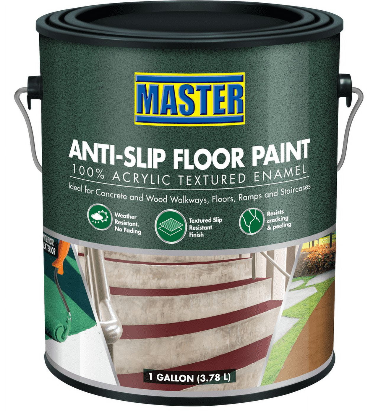 Master Floor Paint Anti-Slip Red 1 gl