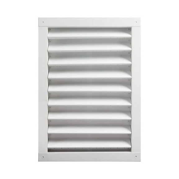 Master Flow 14 in. W X 24 in. L White Aluminum Wall Louver