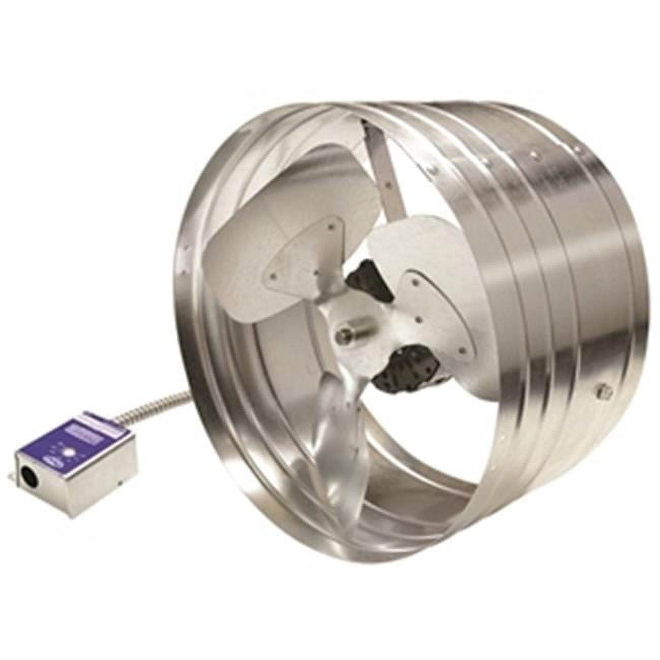 Silver Electric Powered Gable Mount Attic Fan with Thermostat