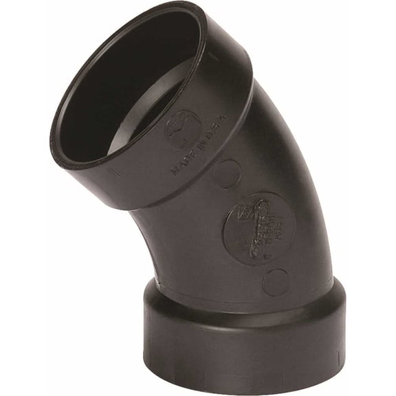 Master Flow 4 in. ABS DWV 45 Degree Hub x Hub Elbow