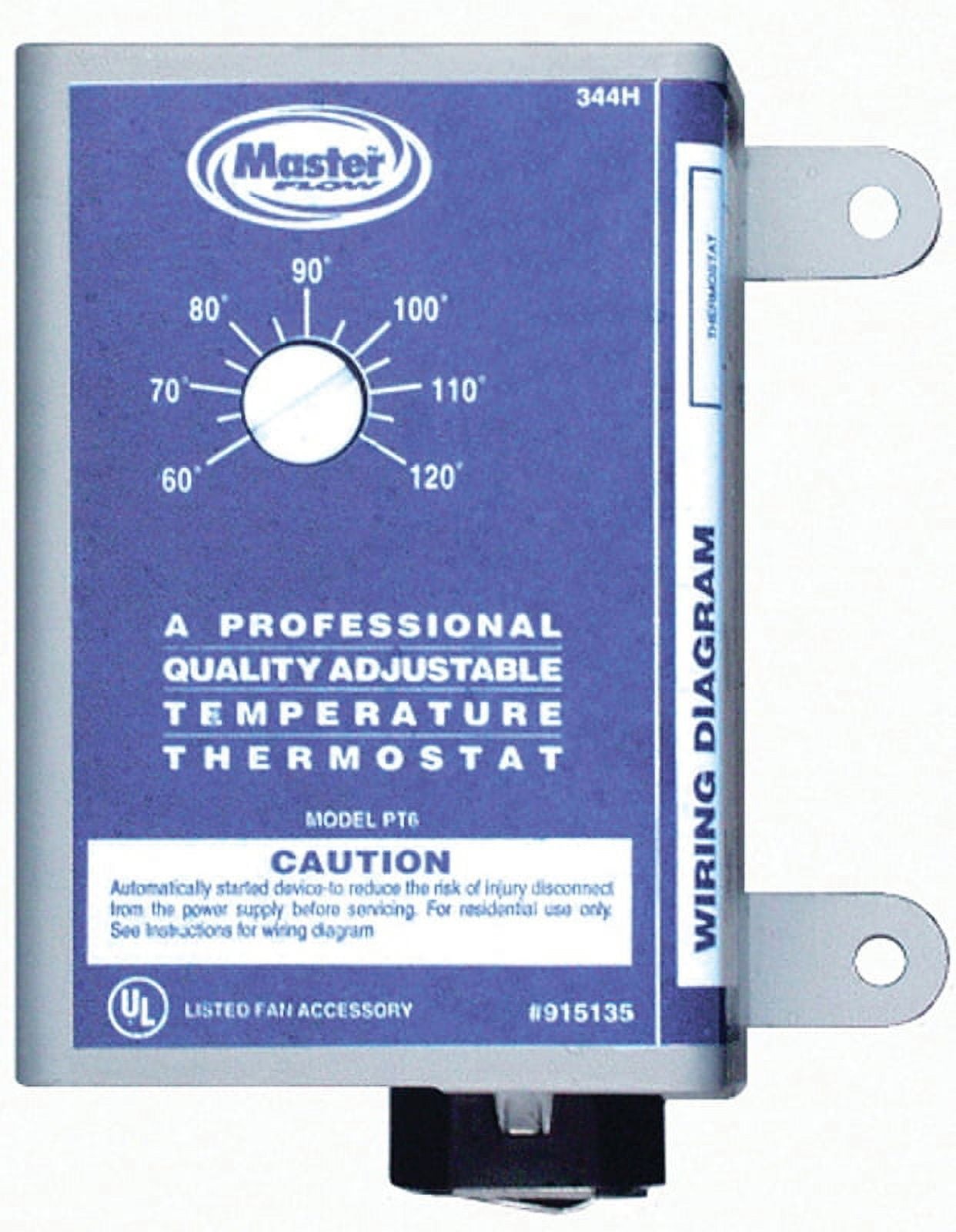 Gray Adjustable Single-Stage Power Vent Thermostat
