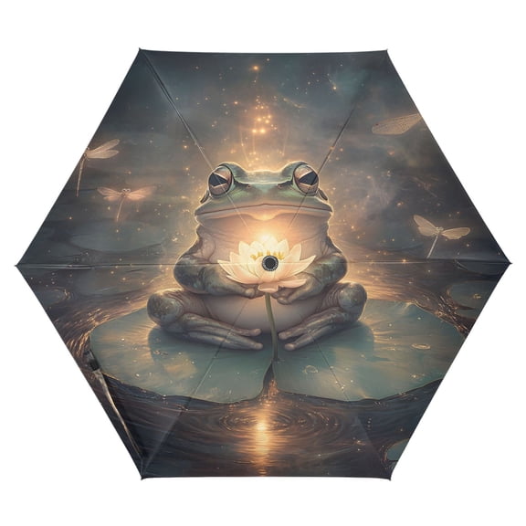 Master Frog Folding Umbrella UV50+ Waterproof Sun Protection Auto Open Close Compact Fiberglass Frame