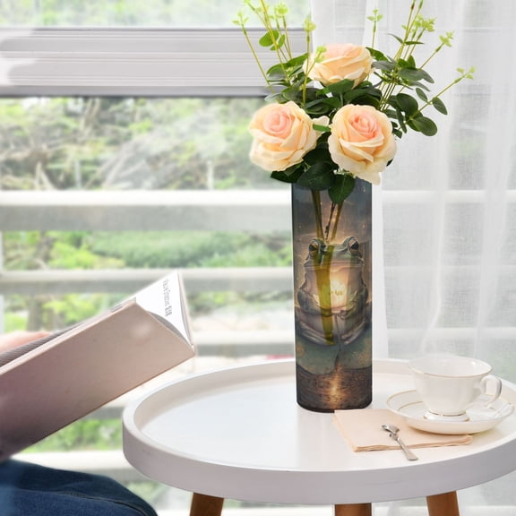 Master Frog Plastic Vase 11.8'' x 3.9'' Transparent Non Breakable Decorative for Family