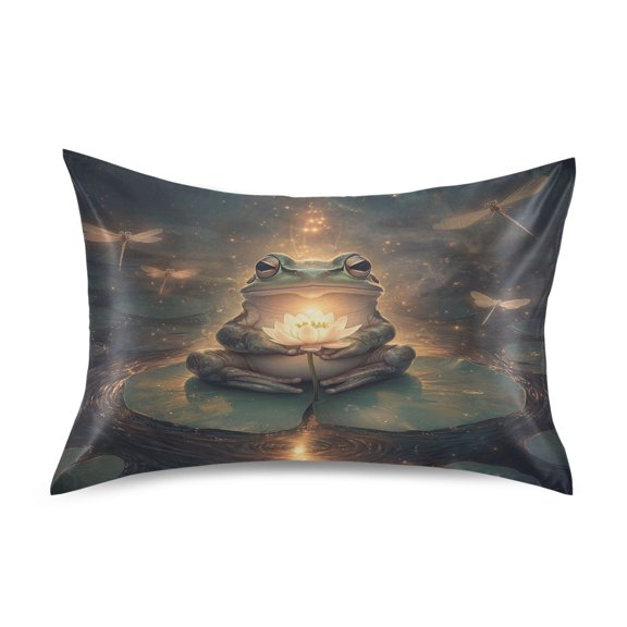 Master Frog Queen Size Pillowcase Silky Smooth Finish Anti Wrinkle Design Easy Envelope Closure 20x30in