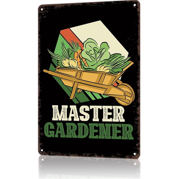Master Gardener Metal Tin Sign Funny Outdoor Garden Decor 8x12 Inch