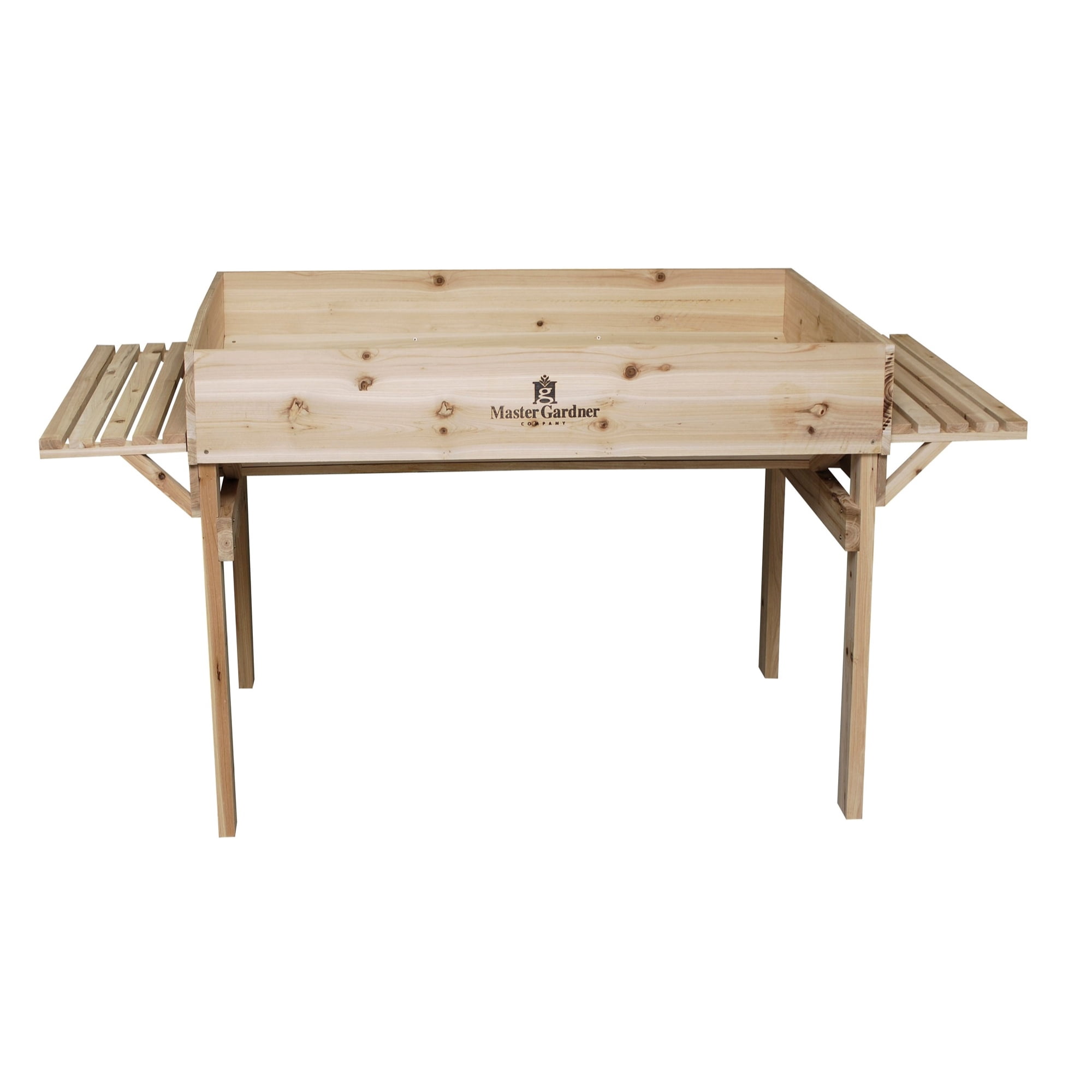 Master Gardner Elevated Garden Bed - 48" x 36" Raised Planter Box - Solid Hardwood Frame with Built-In Storage Shelf - Outdoor Growing for Vegetables, Herbs & Flowers