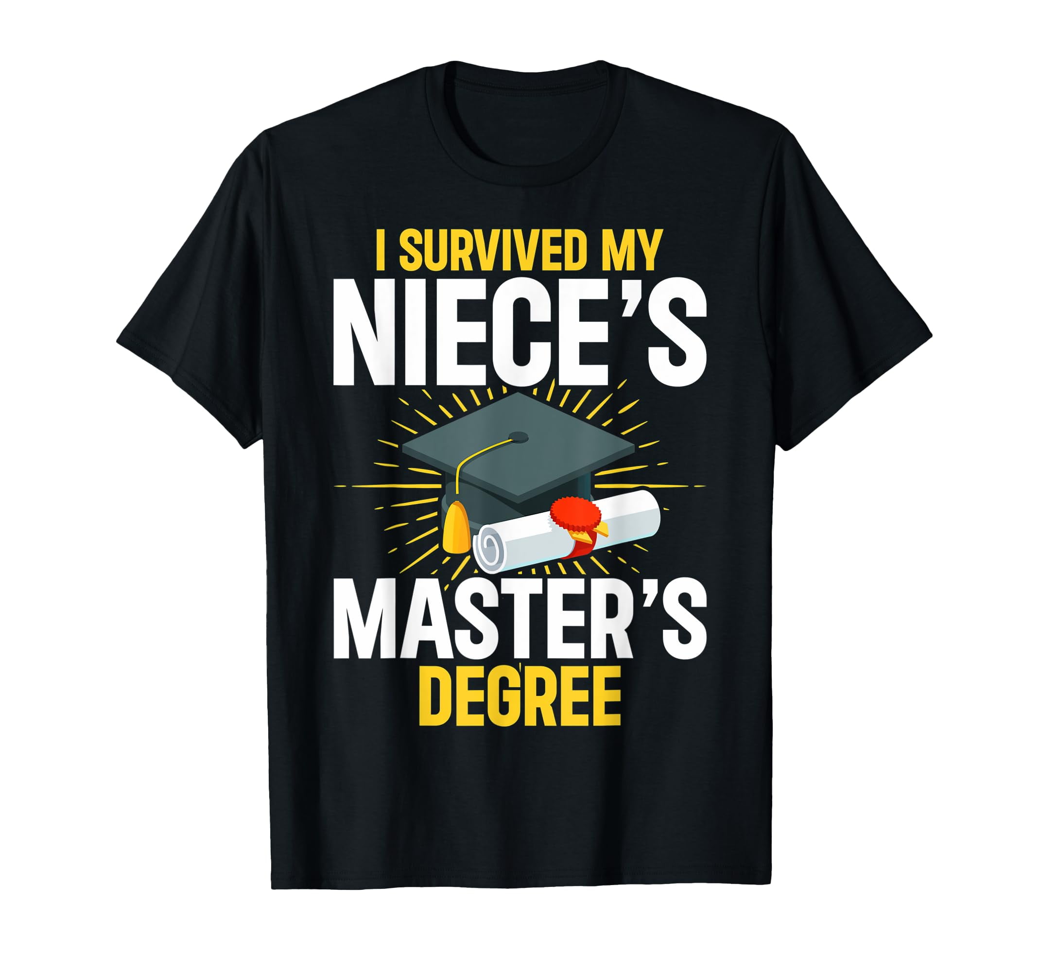 Master Graduation Niece I Survived My Niece's Masters Degree TShirtM