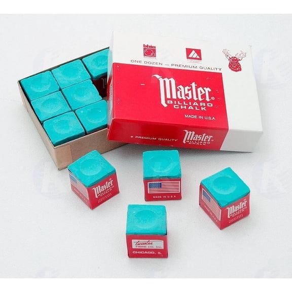 Master Green Billiard Cue Chalk Doz. Box 12 Count 12 Pack