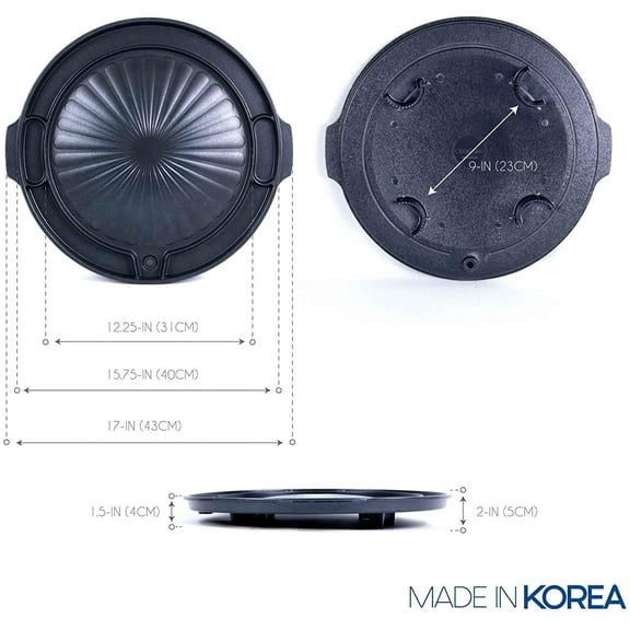Master Grill Pan - Korean Traditional BBQ Grill Pan for Indoor/Outdoor Cooking, Nonstick Aluminum with Gas Stovetop Compatibility