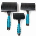 thumbnail image 1 of Master Grooming Tools TP0352 18 19 Self Cleaning Slicker Brush, Blue - Large, 1 of 2