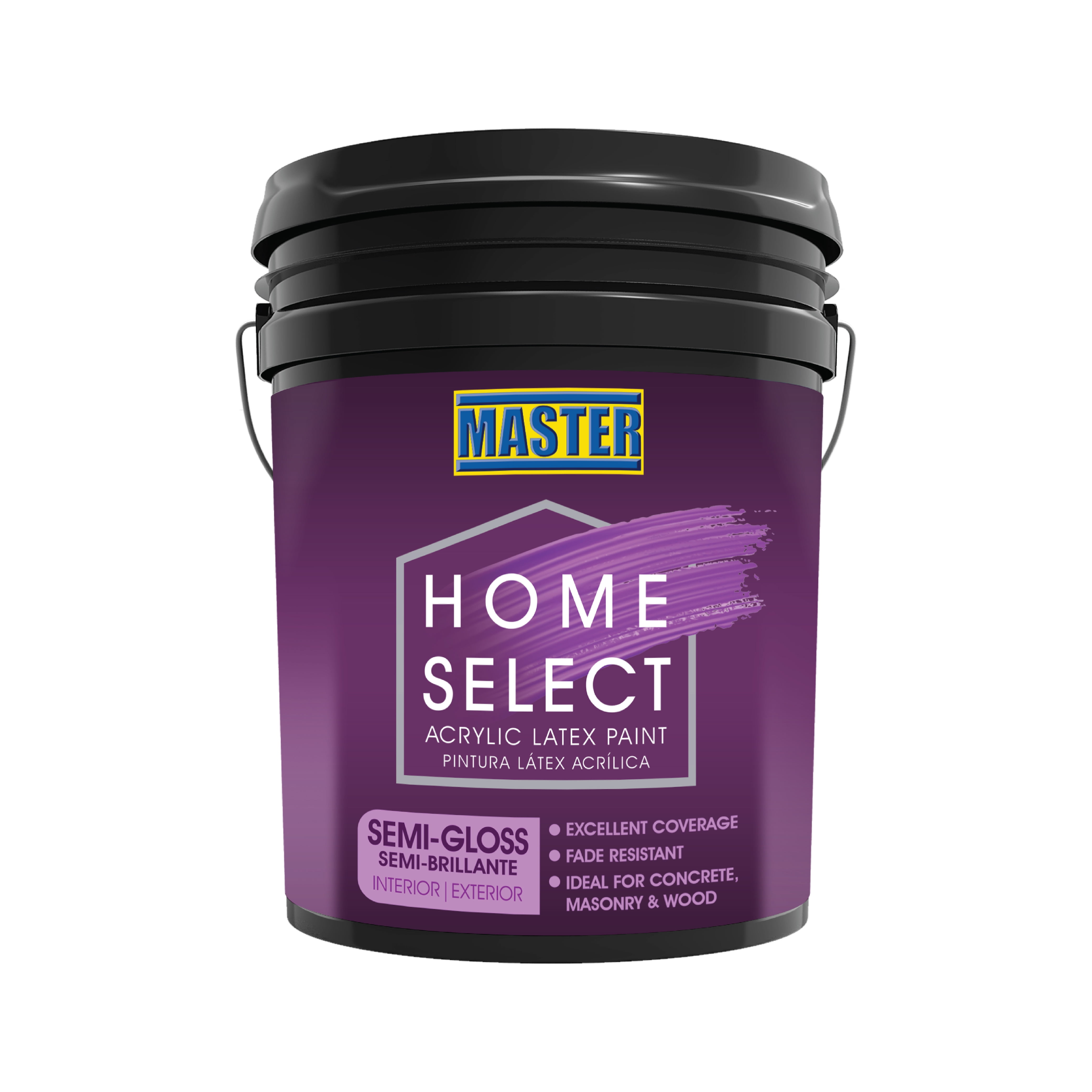 Master Home Select High Quality Latex Paint Interior and Exterior Semi Gloss White 5 gal