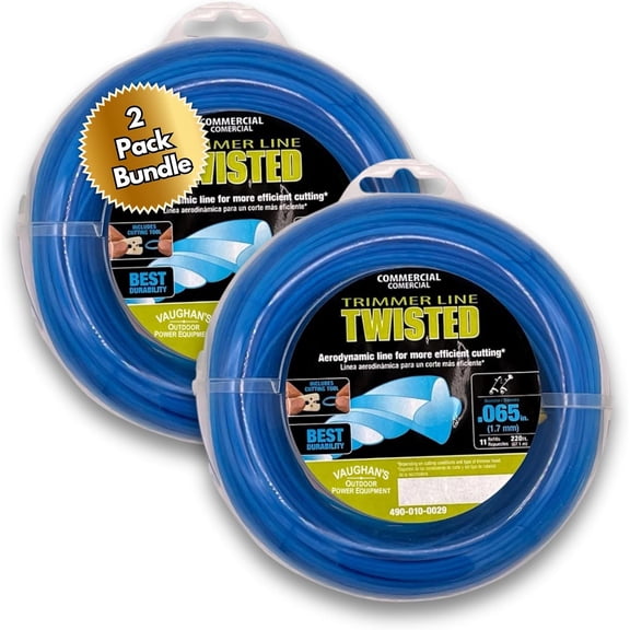 Master Line .065" Trimmer Line, 220ft | Blue Twisted Polymer | Heavy-Duty Universal Eater String for Gas & Electric & Battery Models | Made in The (2 Pack)