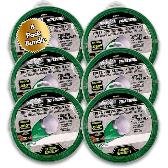 Master Line PRO .080" Trimmer Line, 280ft | Jacketed Heavy-Duty Universal Eater String for Gas & Electric Models | Made in The (6 Pack)