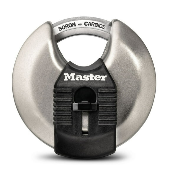 Master Lock 2-3/4in (70mm) Wide Magnum Stainless Steel Discus Keyed Padlock with Shrouded Shackle, M40XKADCCSEN