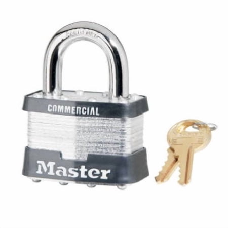 Master Lock Padlock 2" 3/8" Dia. 1" Ka Steel Boxed,Two / Box Pack of 6