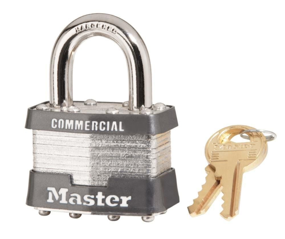 Master Lock Steel Padlock with Laminated Finish, 3/4 in, Silver