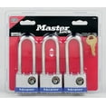 thumbnail image 1 of Master Lock 1-5/16" H x 1" W x 1-3/4" L Laminated Steel Double Locking Padlock 3 pk Keyed Alike, 1 of 6
