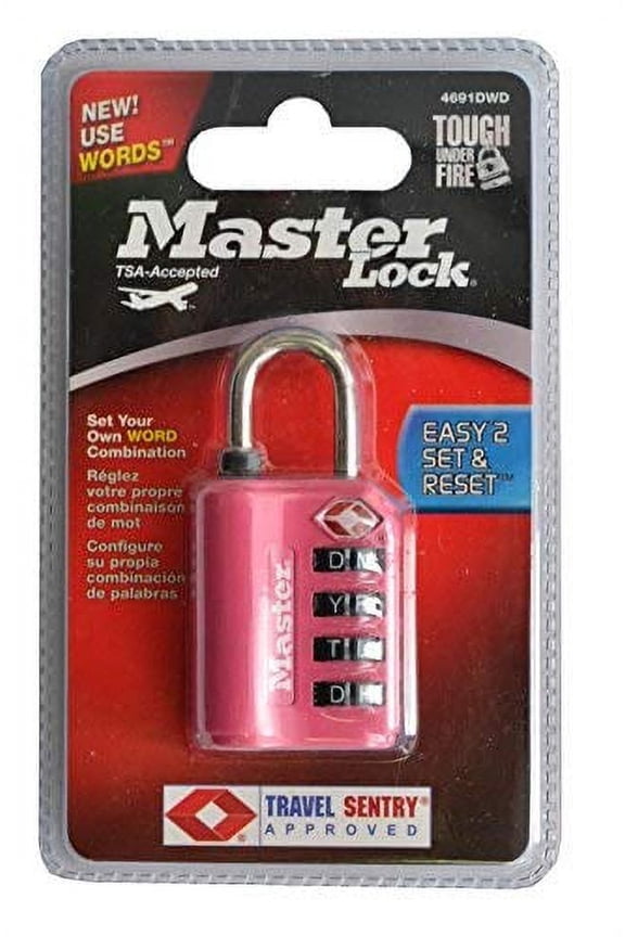 1-5/32" H x 5/8" W x 1-3/16" L Steel 4-Dial Combination Luggage Lock 1 pk