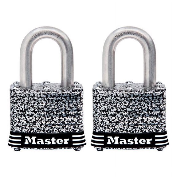 Master Lock 1.5" W Steel 4-Pin Tumbler Padlock 2 pk Keyed Alike
