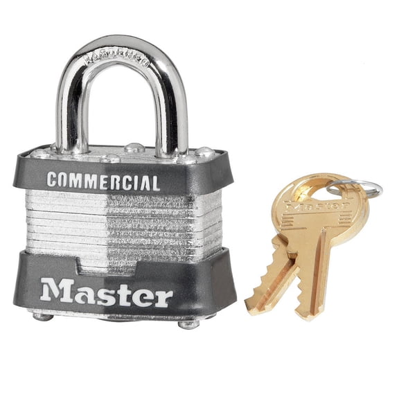 Padlock, Keyed Alike, Standard Shackle, Rectangular Steel Body, Steel Shackle, 5/8 in W