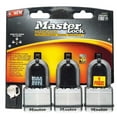 thumbnail image 1 of Master Lock 1-7/16" H x 5/16" W x 2" L Laminated Steel Ball Bearing Locking Padlock 3 pk, 1 of 3