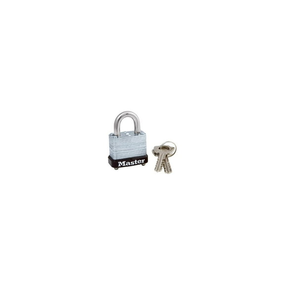 Master Lock 105D 1-1/8 In. Keyed Padlock, Laminated Warded Steel - Quantity 4
