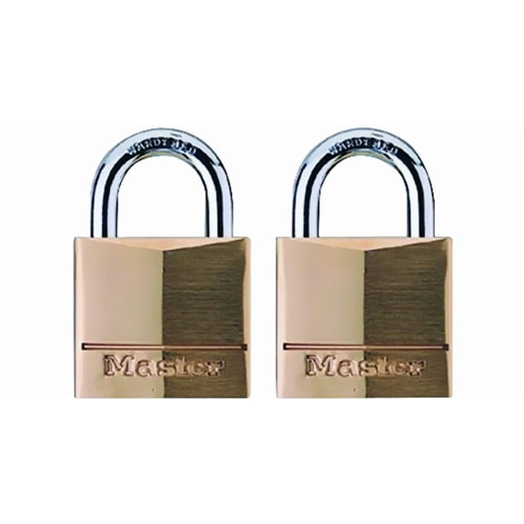 Master Lock 120T Solid Brass Padlocks 3/4-inch body width 2-Pack