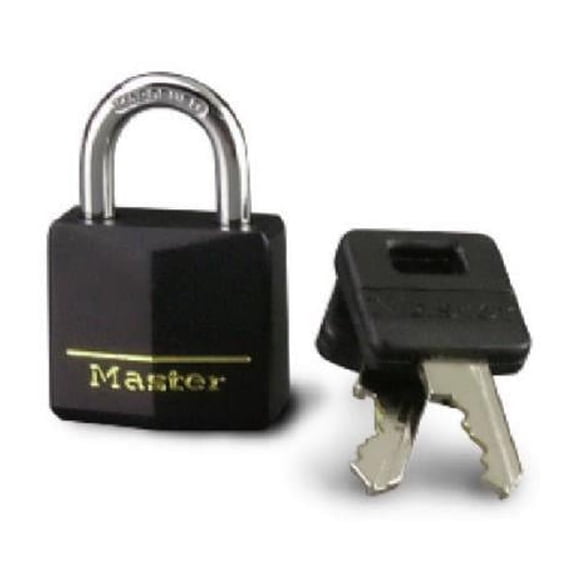 Master Lock 131D Covered Aluminum Keyed Padlock, 1 Pack, Black