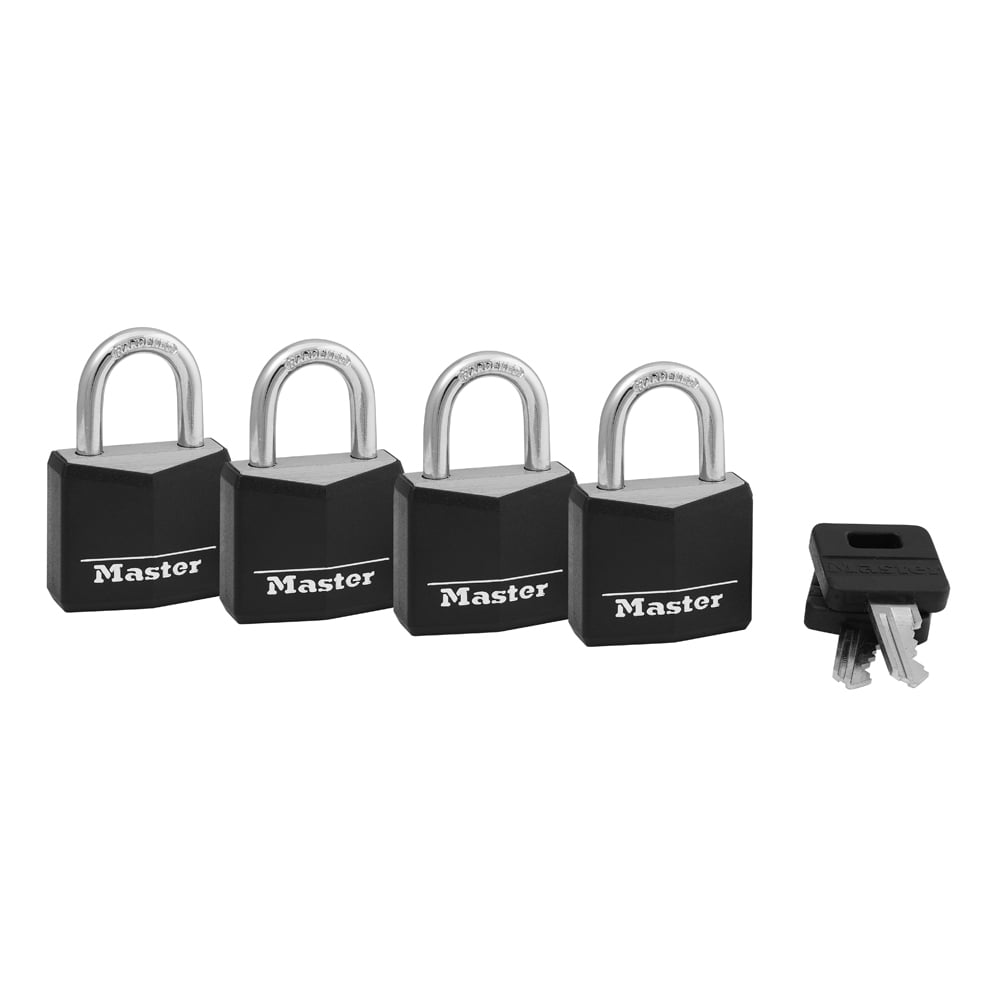 Black Vinyl Covered Dual Locking Padlock Set with Keys
