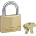 thumbnail image 1 of Master Lock 140D Brass Padlock Keyed Different 4-Pack, 1 of 1