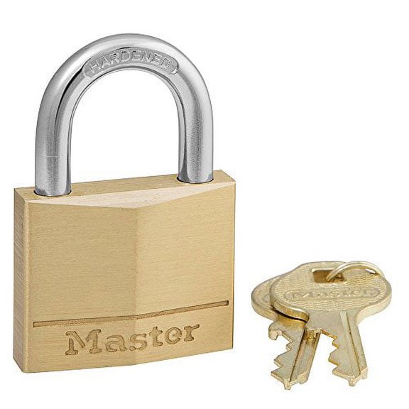Master Lock Brass Padlock 140D - Weather-Resistant, Key Lock - 1 Pack, 1/4 Inch Shackle