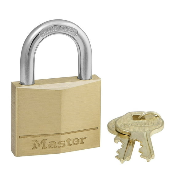 Master Lock 140D Solid Brass Keyed Different Padlock with 1-9/16-Inch Wide Body, 1/4-Inch Shackle