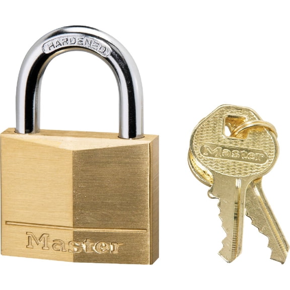 Master Lock Brass Padlock 140D - Durable Key Lock - 1-9/16in., Gold, 6 Piece