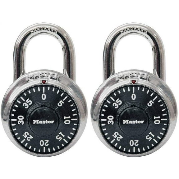 Master Lock 1500T Dial Combination Padlock, 12 Pack, Black 12 Pack