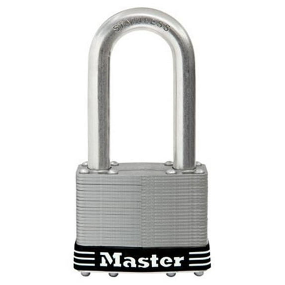 Master Lock 15SSKADLJHC Keyed Laminated Padlock, Stainless Steel, 2.5-In., 2.5-In. Long Shackle - Quantity 1