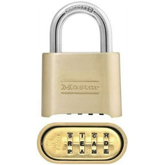 Master Lock 175DWD 4 Pack 2-Inch Set Yout Own Word Combination Solid Body Padlock