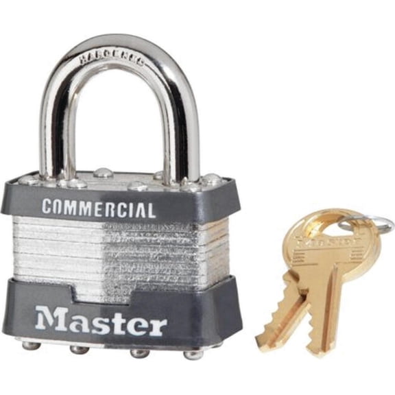 Master Lock 1KA 2043 Keyed Padlock 1-3/4 in W x 1-15/16 in H Body 15/16 in H Shackle Steel